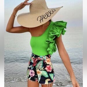 Zara One Shoulder Ruffle Bodysuit